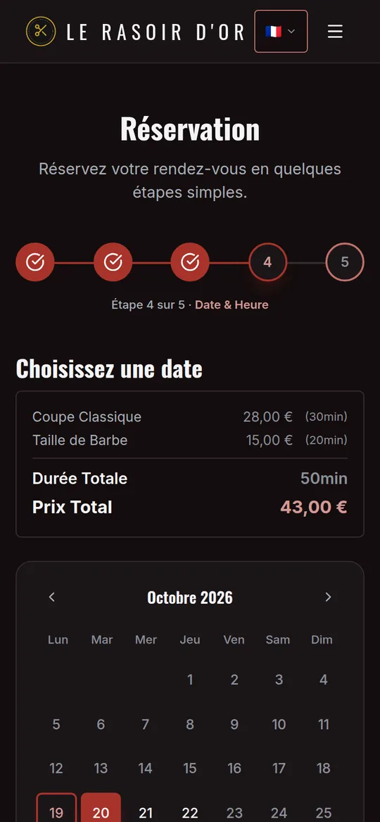 Calendrier qui marque les jours où il reste de la place.